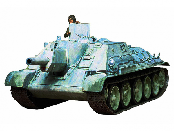 Модель - Советская самоходная артиллерийская установка СУ 122 с фигур. 