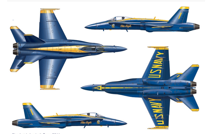 Модель - F/A - 18 Hornet \'\'Blue Angels\'\' F-18. 