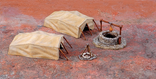 Модель - Колодец в пустыне и палатки