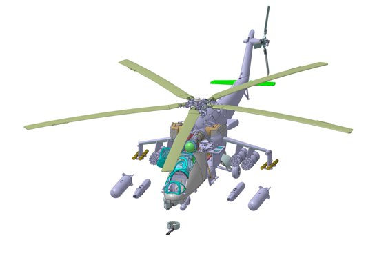 Модель - Советский ударный вертолет Ми-24В/ВП "Крокодил". 