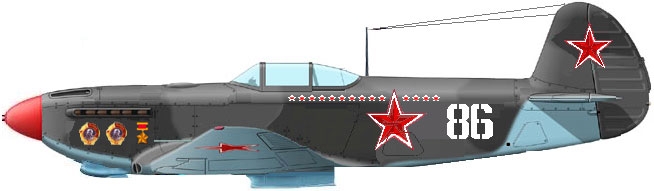 Модель - Советский истребитель Як-9ДД. 