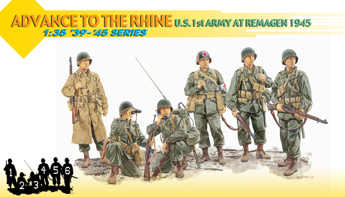  Модель Солдаты ADVANCE TO THE RHINE (U.S. 1st ARMY AT REMAGEN 1945)