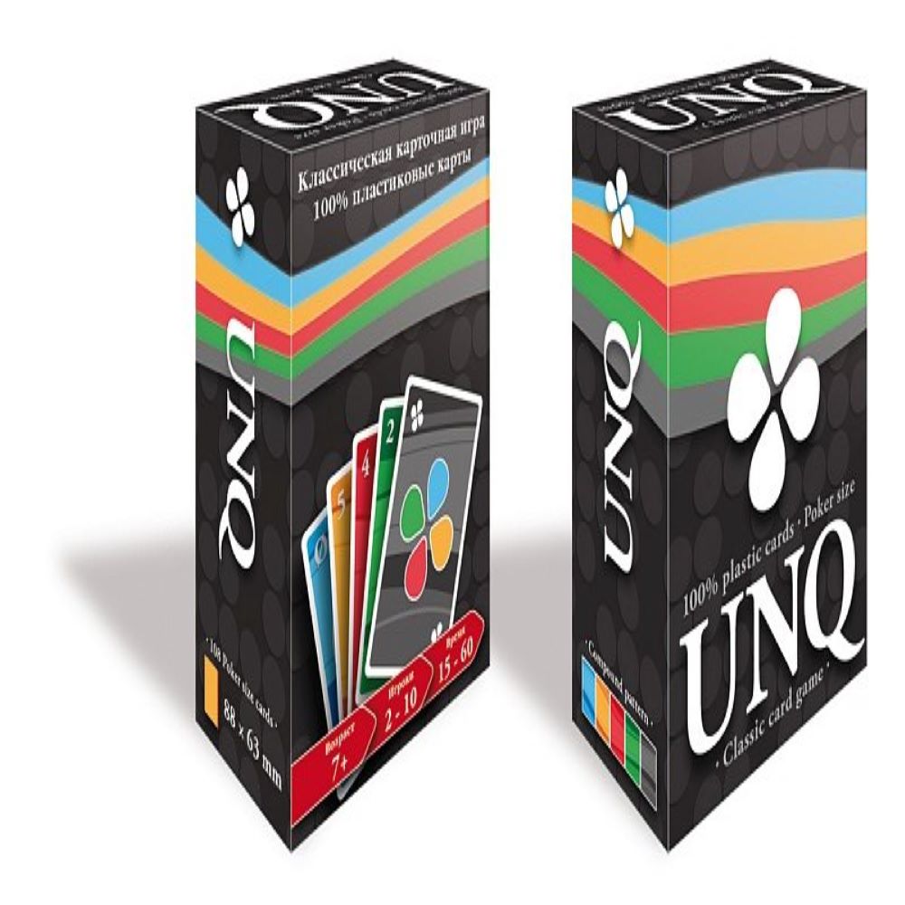 Настольная игра - Карточная игра Unique (Uno с картами 100% пластик)