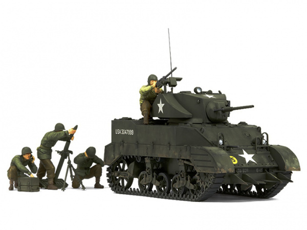 Модель - Американский легкий танк М5А1 с фигурой пулеметчика и тремя . 