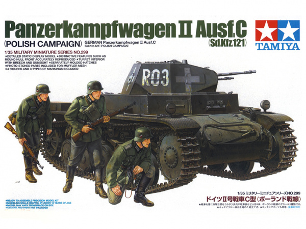 Модель - Немецкий лёгкий танк PzKw II Ausf C, польская кампания с тре