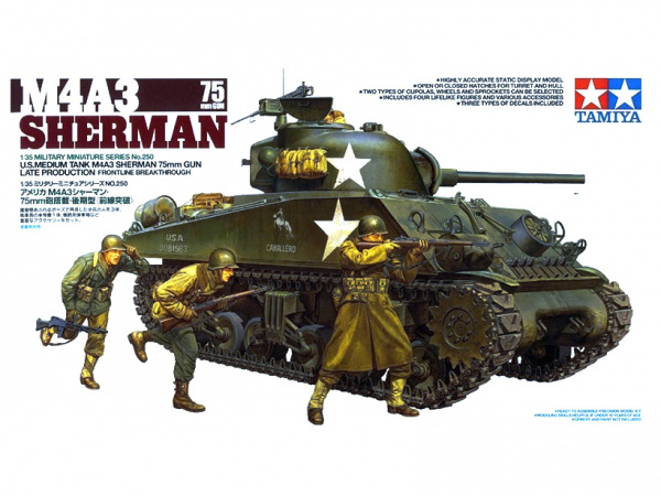 Модель - Американский танк M4A3 Sherman Шерман с 75 мм. пушкой. 1944г