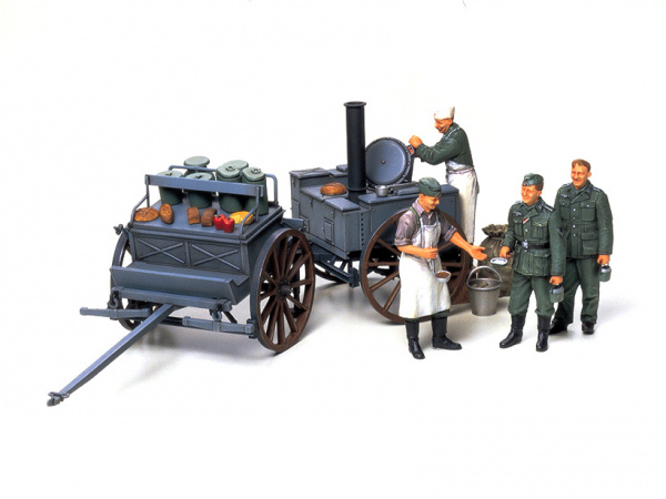 Модель - Немецкая полевая кухня с двумя поварами и двумя солдатами (1. 