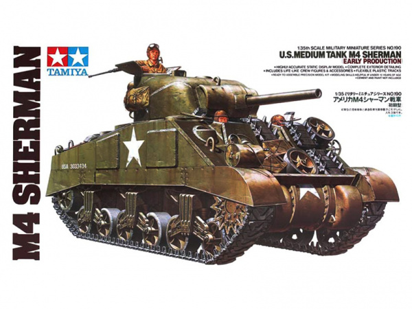 Модель - Американский средний танк M4 Sherman (ранняя версия) (1:35)