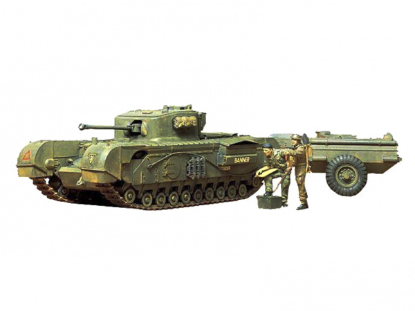 Английский танк Churchill Crocodile с 2 фигурами (1:35). 
