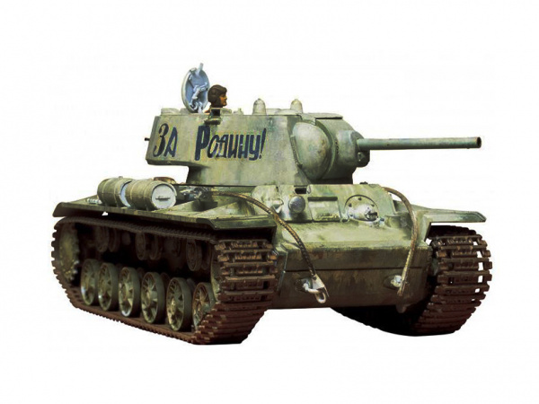 Советский тяжёлый танк КВ-1 c фигурой танкиста (1:35). 