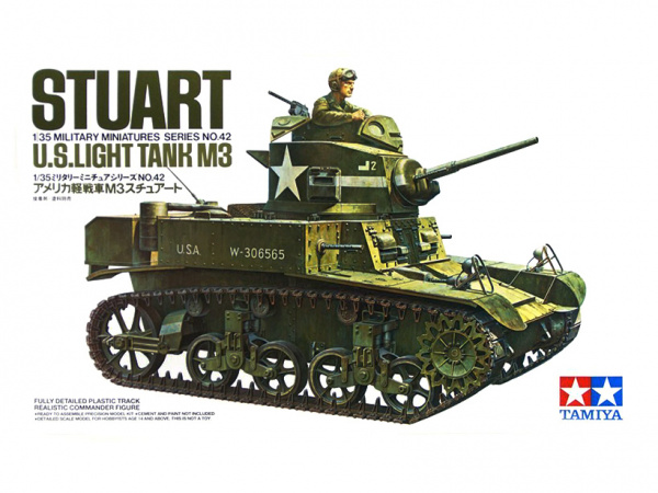 Модель - Американский легкий танк M3 Stuart с фигурой командира (1:35