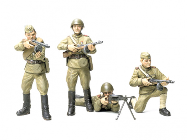 Модель - Советские пехотинцы в атаке. 4 фигуры (1:35). 