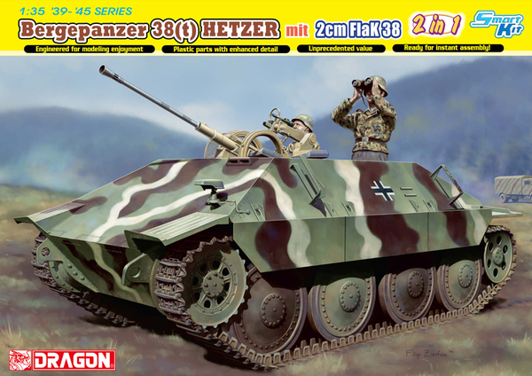Модель - Немецкая САУ Bergepanzer 38(t) HETZER mit 2cm FlaK 38