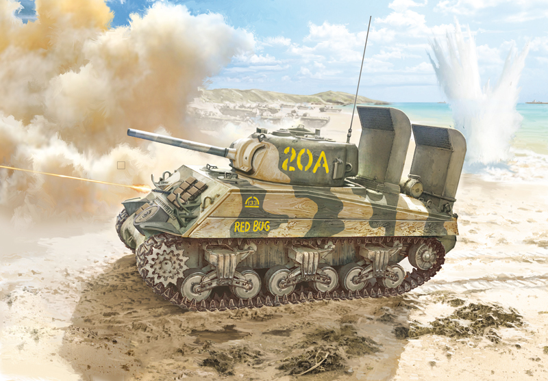Модель - средний танк США M4A2 Sherman корпуса морской пехоты 1/35